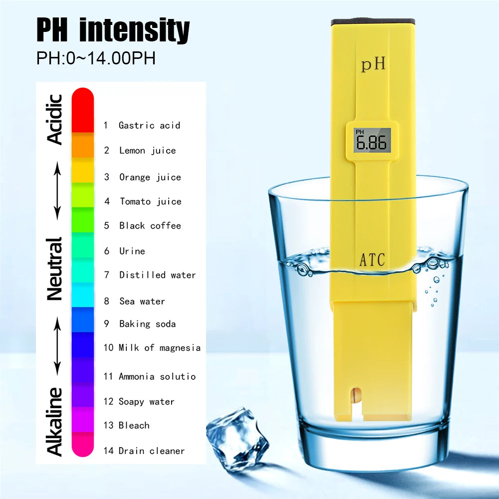  pH Meter Water Hydroponics Digital pH Tester Pen 0.01 High Accuracy