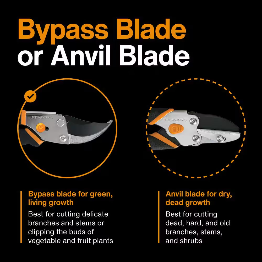 Fiskars Classic Bypass Hand Pruning Shears with 5/8 Inch Cut Capacity