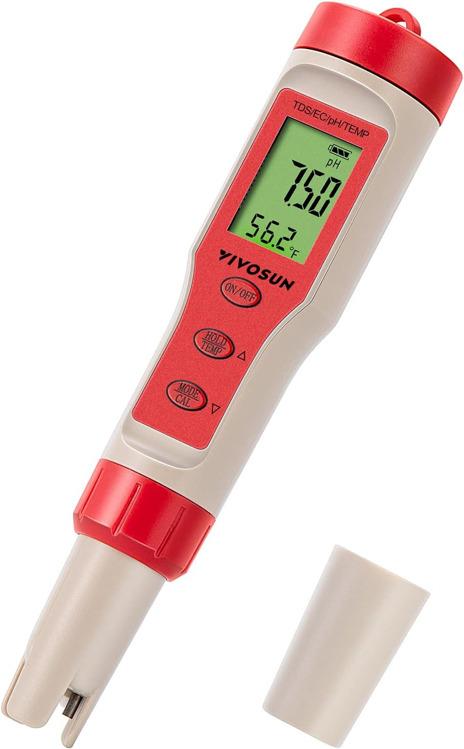 VIVOSUN 4-In-1 Digital pH Meter with pH/TDS/EC/Temp Function