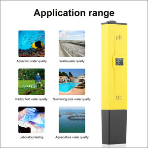  pH Meter Water Hydroponics Digital pH Tester Pen 0.01 High Accuracy