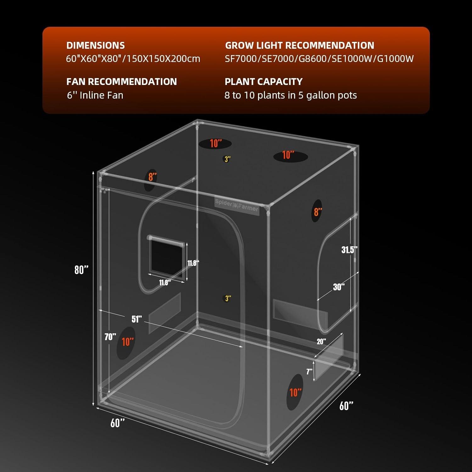 Spider Farmer Pro Hydroponic Grow Tent kit for Indoor Growing 