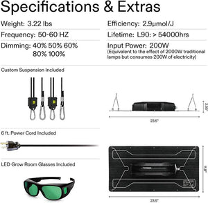 VIVOSUN VS2000 LED Dimmable Full Spectrum Grow Light