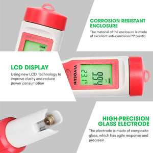 VIVOSUN 4-In-1 Digital pH Meter with pH/TDS/EC/Temp Function