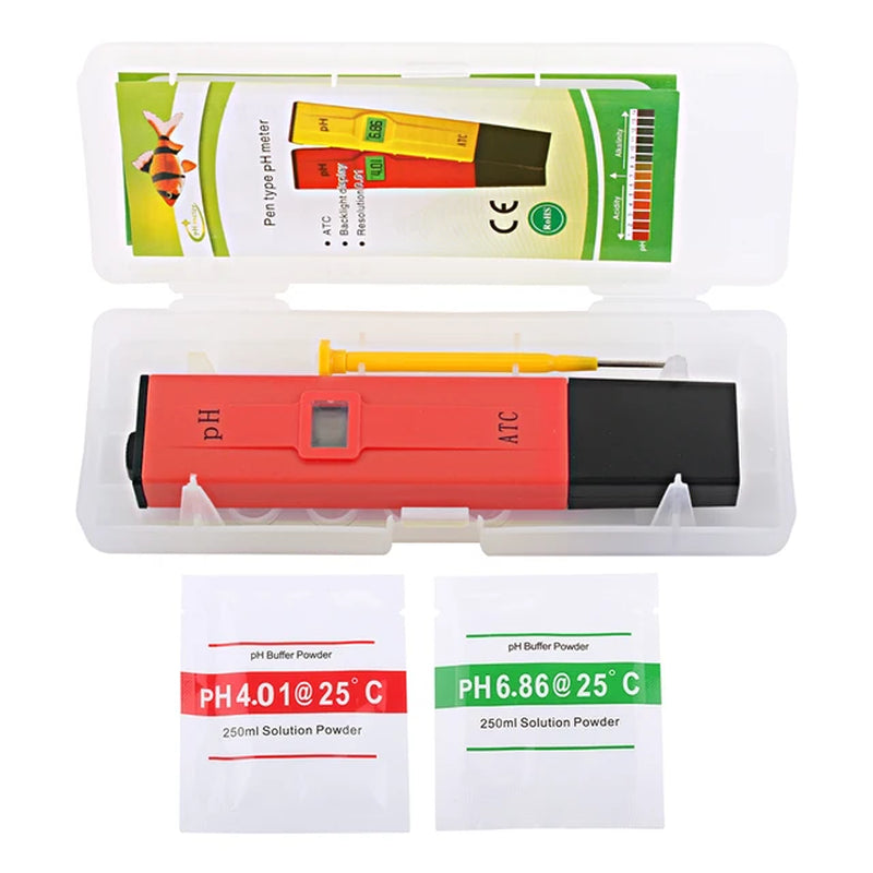  pH Meter Water Hydroponics Digital pH Tester Pen 0.01 High Accuracy