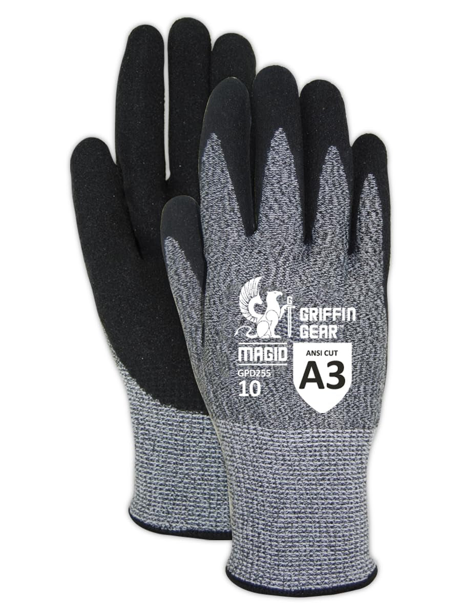 Magid Liquid-Grip Sandy Nitrile Coated ANSI A3 Cut-Resistant Gloves