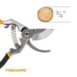 Fiskars Bypass Hand Pruning Shears with 3/4 Inch Cut Capacity