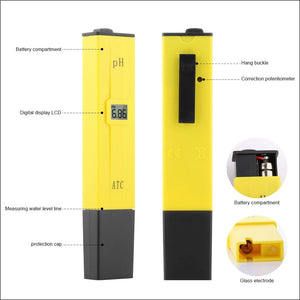  pH Meter Water Hydroponics Digital pH Tester Pen 0.01 High Accuracy