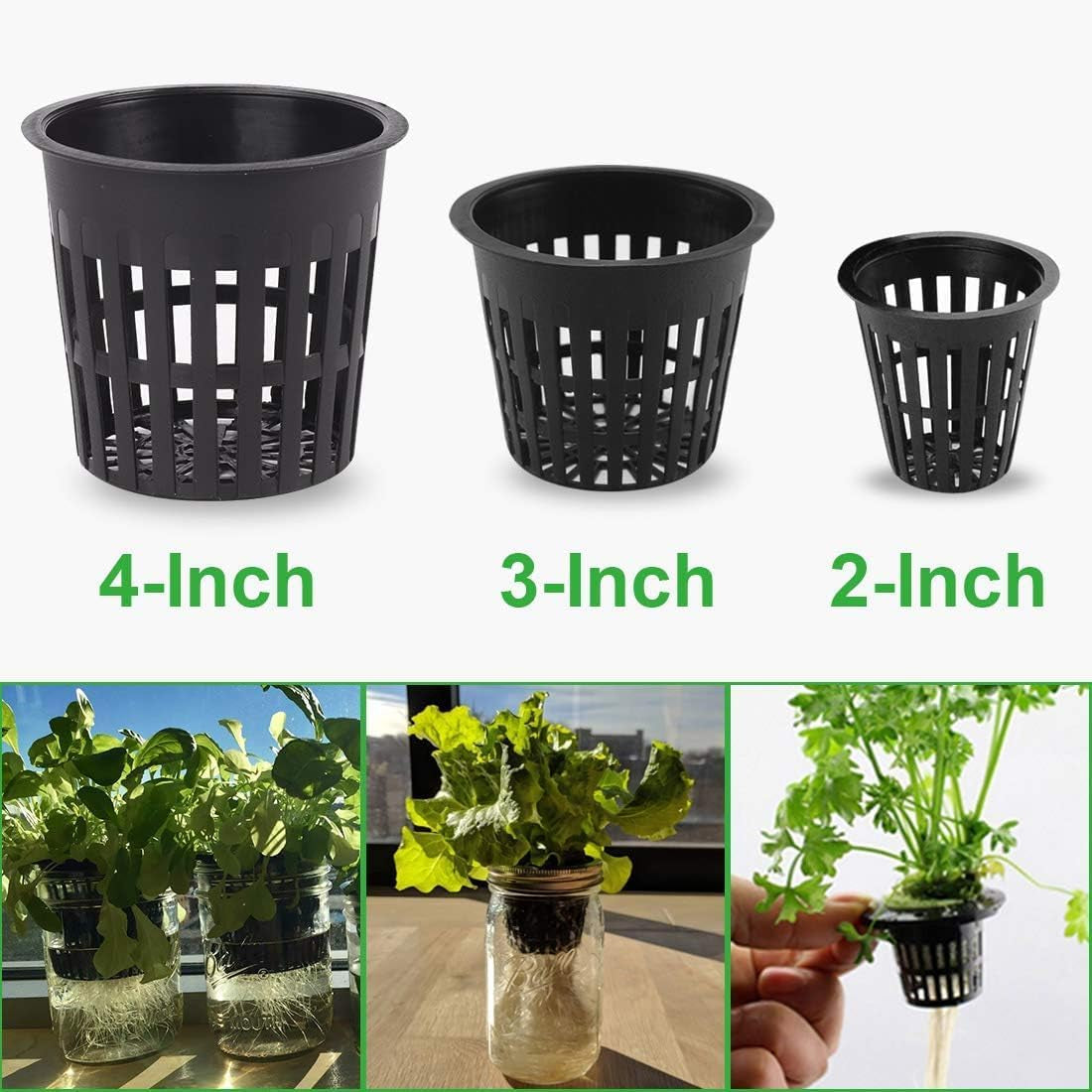 Growneer 3-Inch Net Pots, 25-Pack Slotted Mesh Net Cups