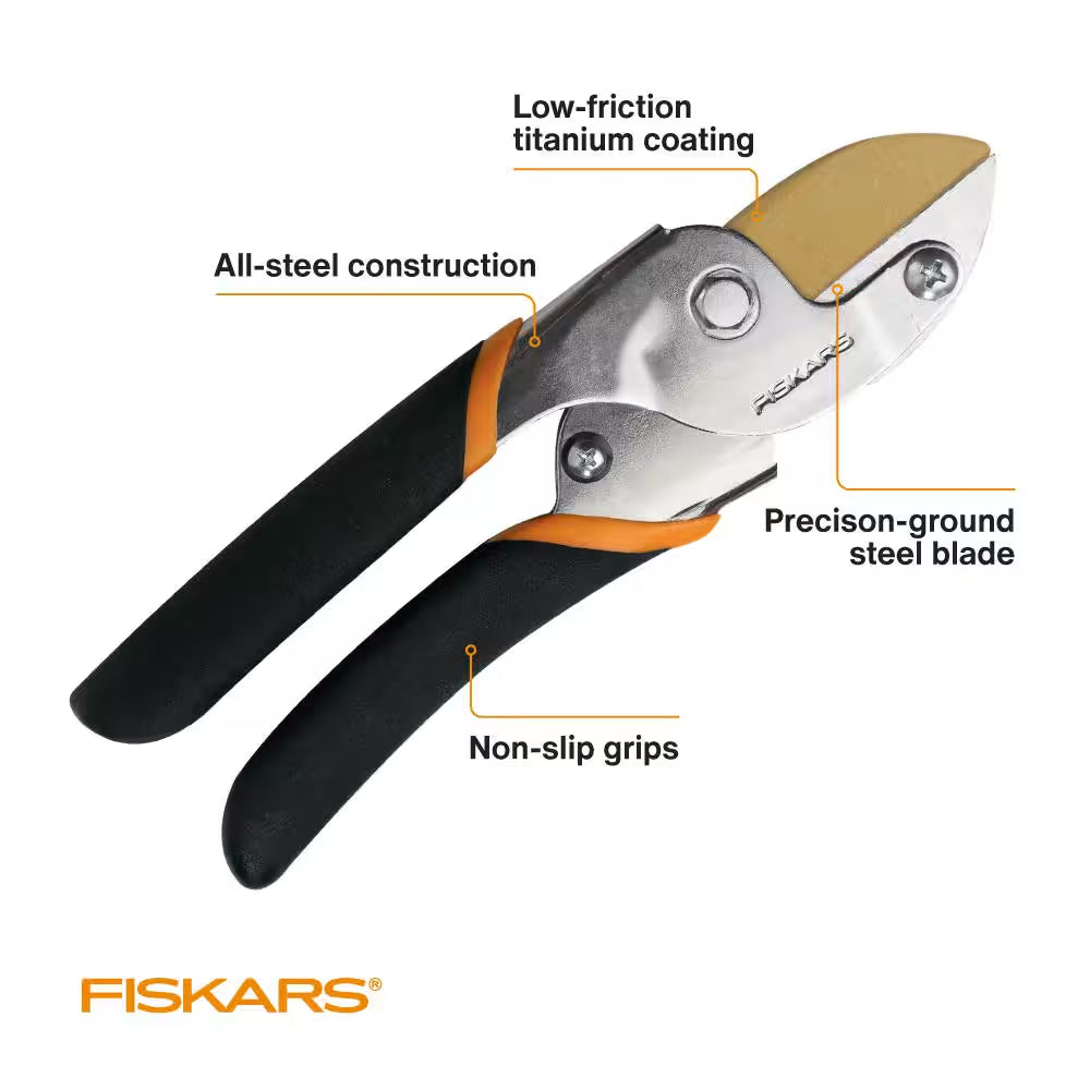 Fiskars 5/8 Inch Cut Capacity Anvil Hand Pruning Shears