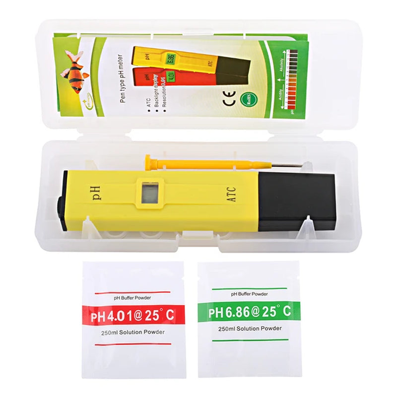  pH Meter Water Hydroponics Digital pH Tester Pen 0.01 High Accuracy